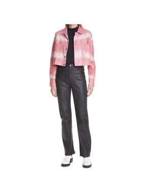 NEW REMAIN Birger Christensen Lynn Pants Black 100% Leather Straight Leg Size 2